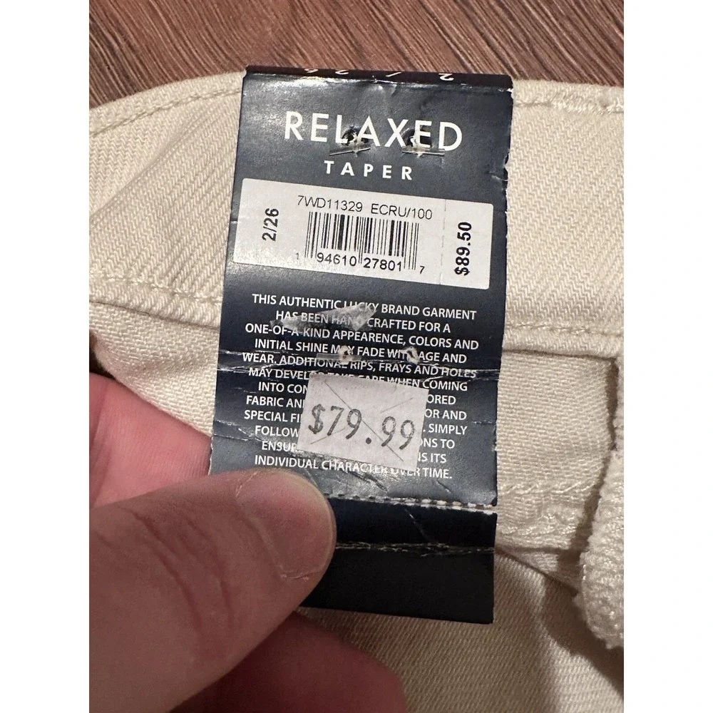 Lucky Brand Pants Women's Size 2/26 Relaxed Taper 4 Way Stretch NWT White‎ R9